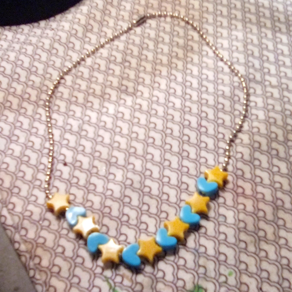 4/ $10 moon & stars "lucky 13" candy beads choker